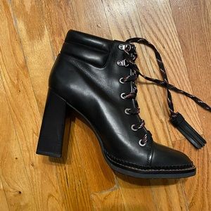 Sam Edelman, Lace-up Leather Ankle Boots In Black Leather